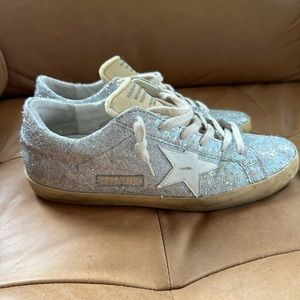 Golden Goose Silver Super-Star Sneakers